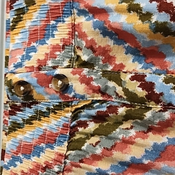 Sonoma 3X Tiered Button Front Elastic Waist Skirt in Earthy Water Color Print - Picture 2 of 10